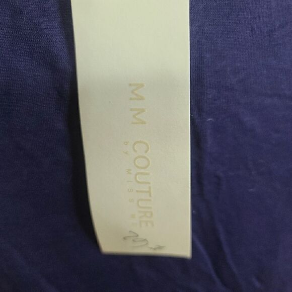 Miss Me M M Couture Blue Sleeveless Ruffled front Jersey Knit Stretch Blouse NWT - Picture 4 of 9